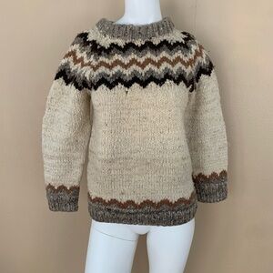 Vintage Chunky Knit Ecuador Sweater | Southwestern Patterned Wool Sweater